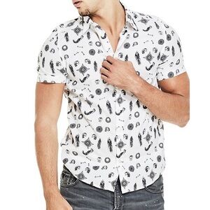 SOLD-Grailed Guess Tarot Tattoo Print Short Sleev